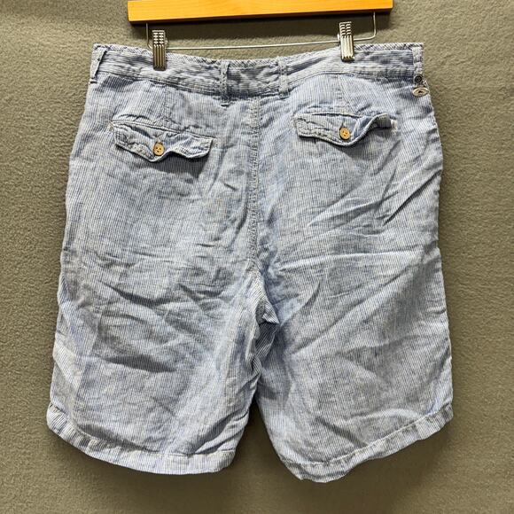 Tommy Bahama Shorts Mens 35 (36x9.5 ACTUAL) Linen Coastal Blue Stripe RELAX - Picture 3 of 9
